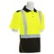 Erb Safety Shrt Slv Polo Shrt, Brdseye Msh, Class2, 9100SBSEG, Hi-Viz Lme/Blk, 4XL 62680